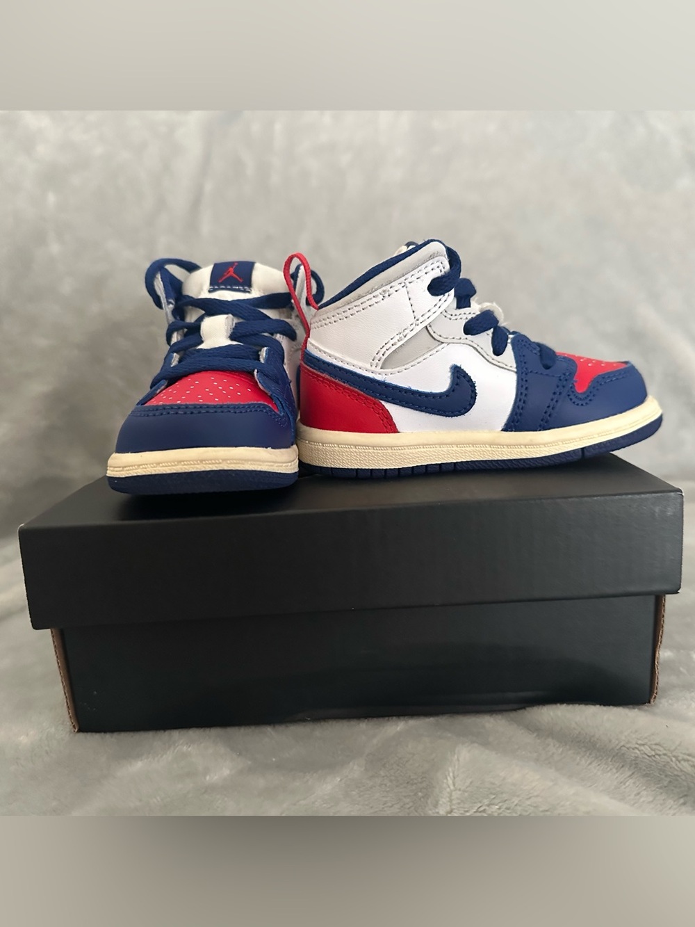 Nike Kids High-Top Sneakers - White/Blue/Red